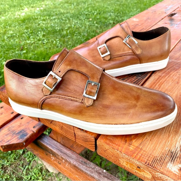 G. Brown Jaxon Double Monk Calfskin Almond Sneakers 11.5